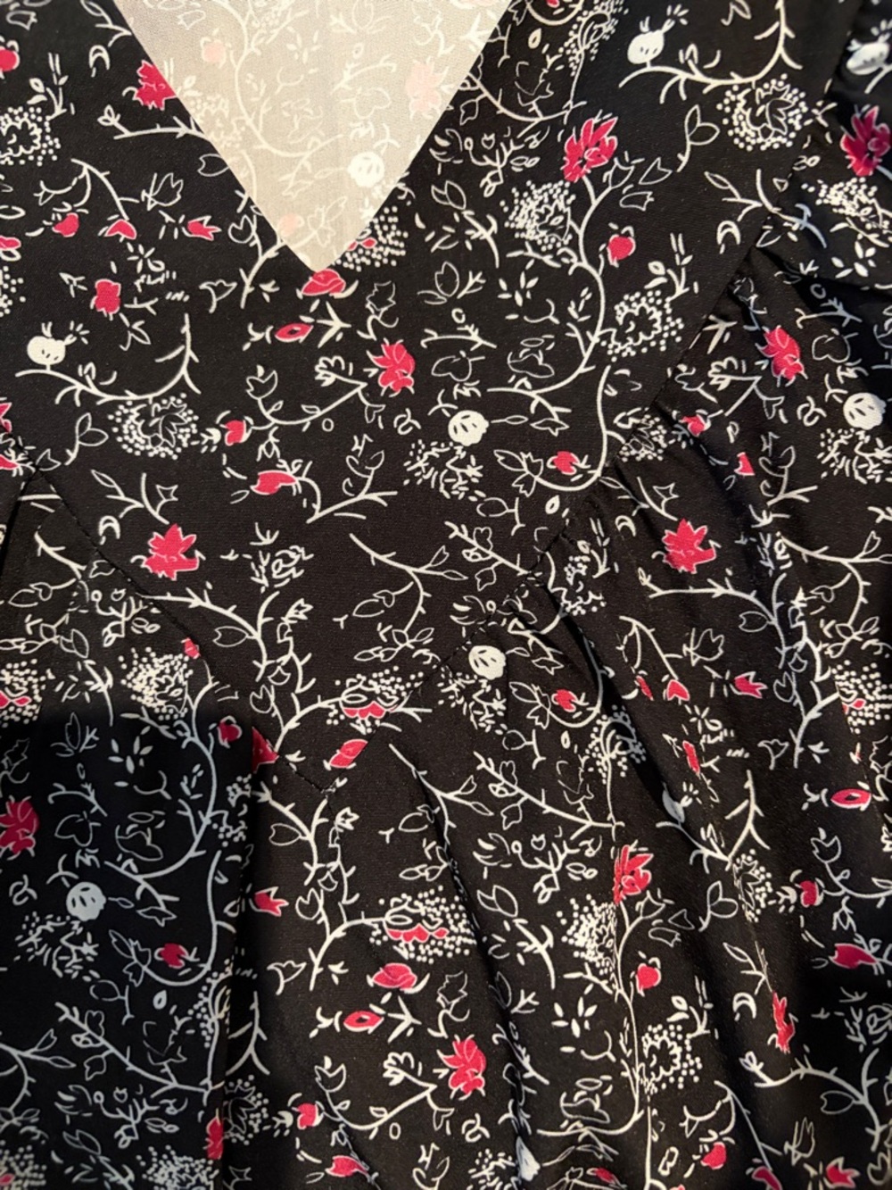 Source Unknown Black Tank Top with Pink & White Floral Print - Picture 4 of 4